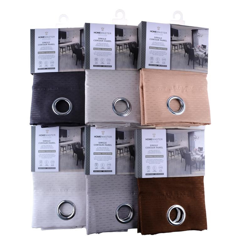 Curtain Panel 6 Assorted Colours Constance Collection 132cm x213cm