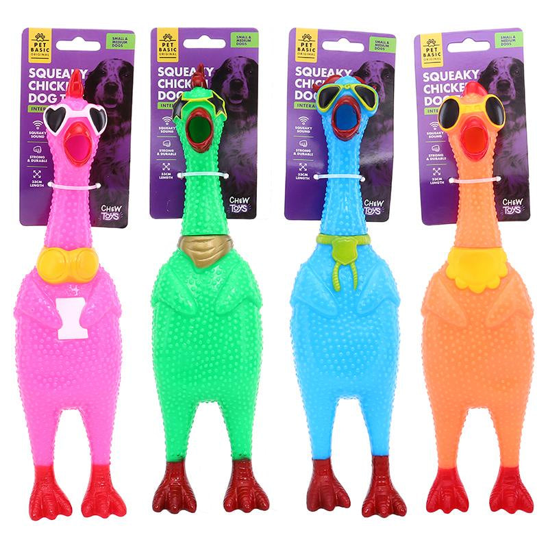 Dog toy squeaky cool chicken 8cmx33cm assorted