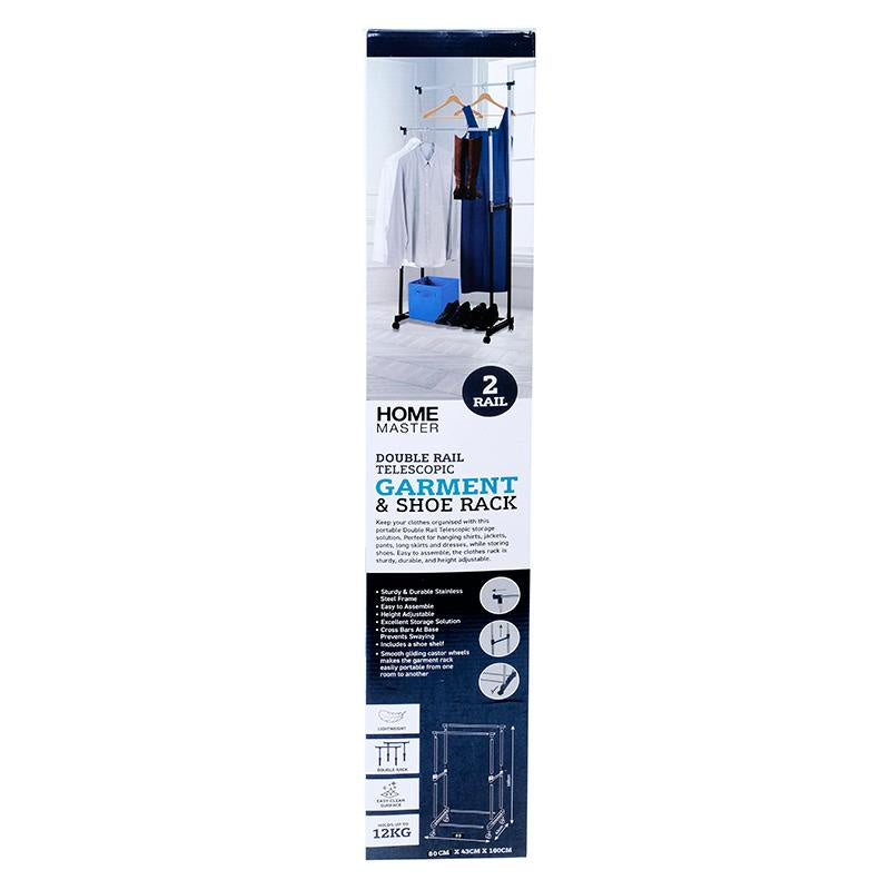 Garment double rack telescopic