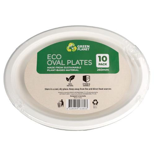 Eco oval plates 26cm 10pk