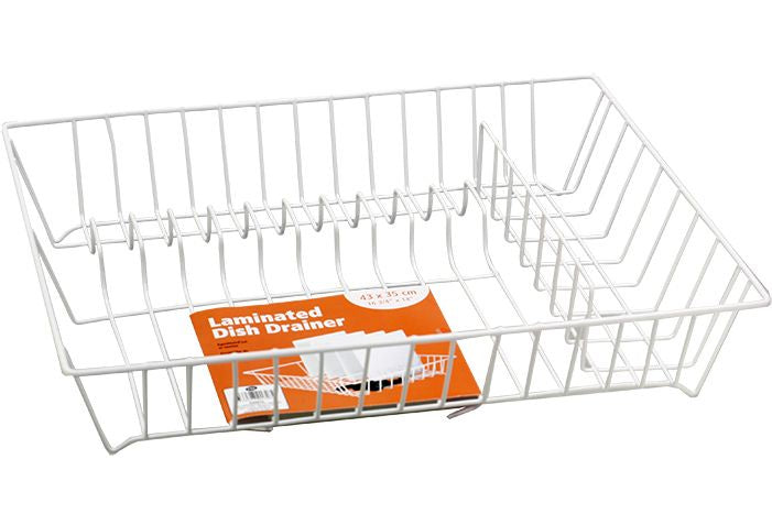 Dish rack white plastic coated