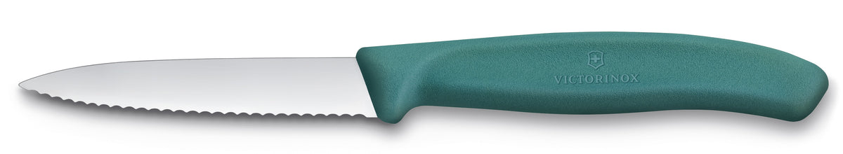Paring knife wavy edge pointed tip 8cm green