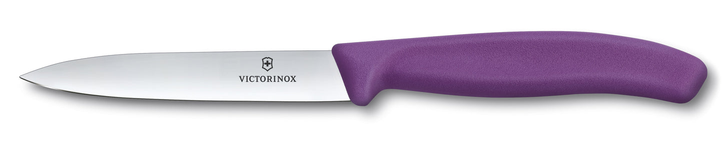 Paring straight edge pointed tip 10cm purple