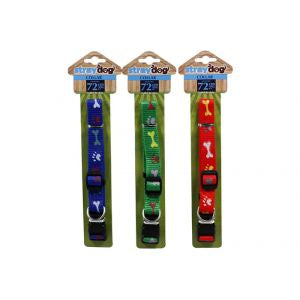 Dog collar with print 72cm asst