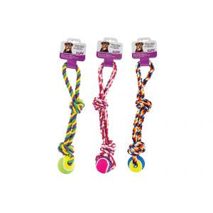 Dog tug toy with ball 45cm