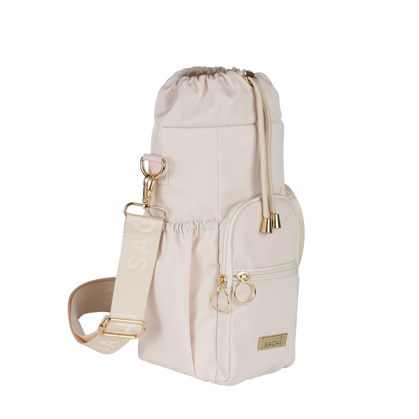 Crossbody insulated bottle bag alabaster