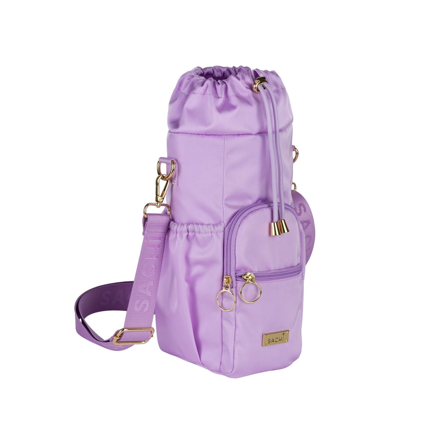 Crossbody insulated bottle bag orchid