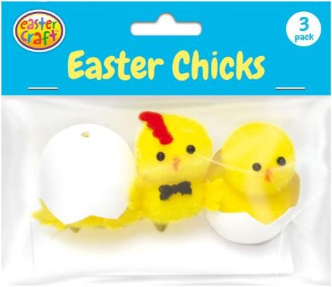 Hatching chicks w/bow tie 60mm 3pk