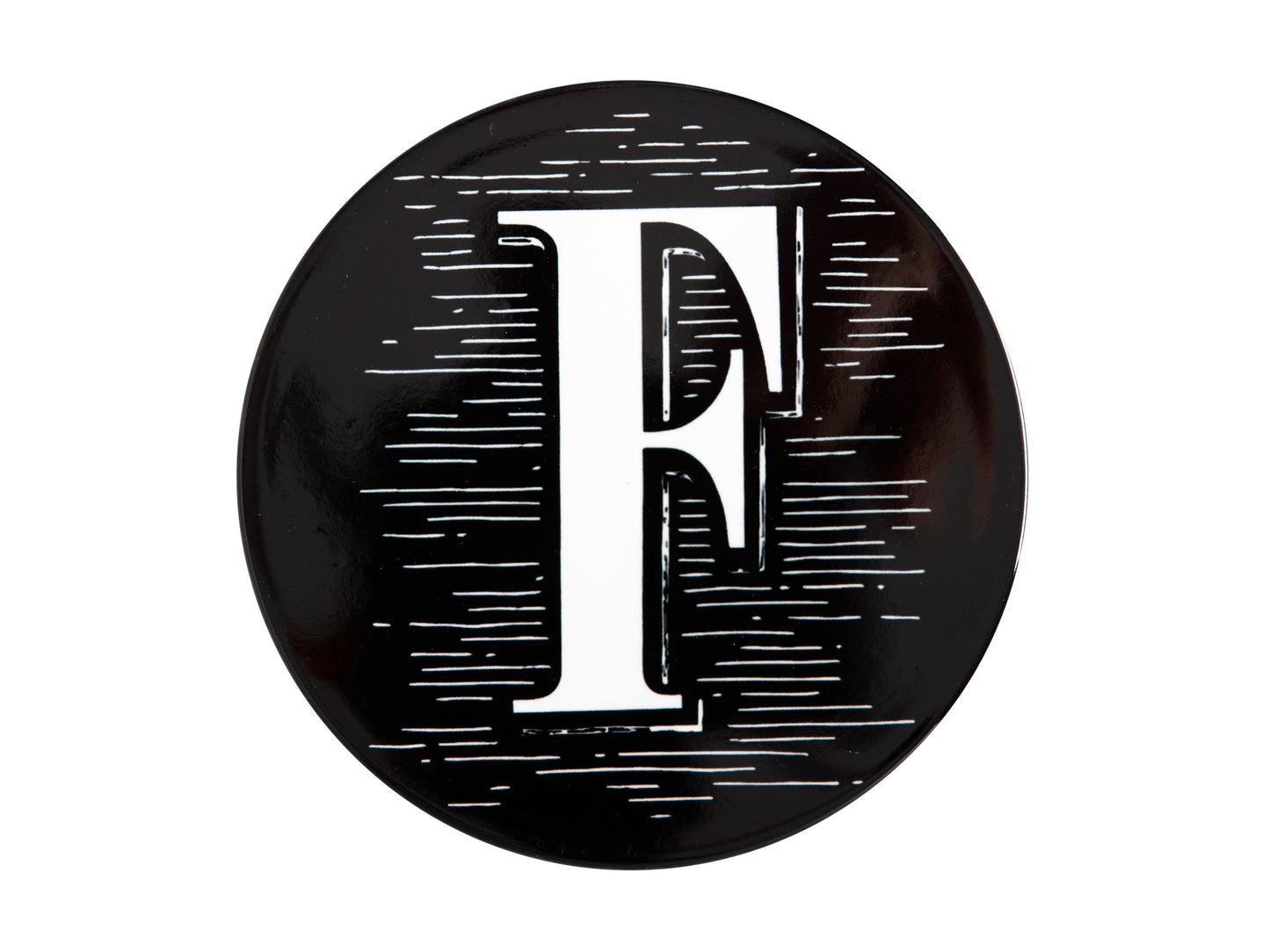 The Letterettes Ceramic Round Coaster 10.5cm "F" Gift Boxed