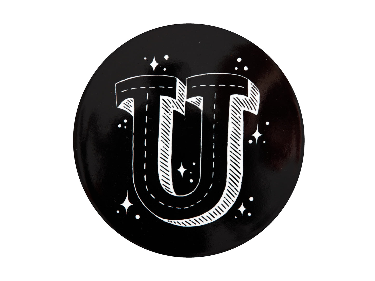 MW The Letterettes Ceramic Round Coaster 10.5cm "U" Gift Boxed