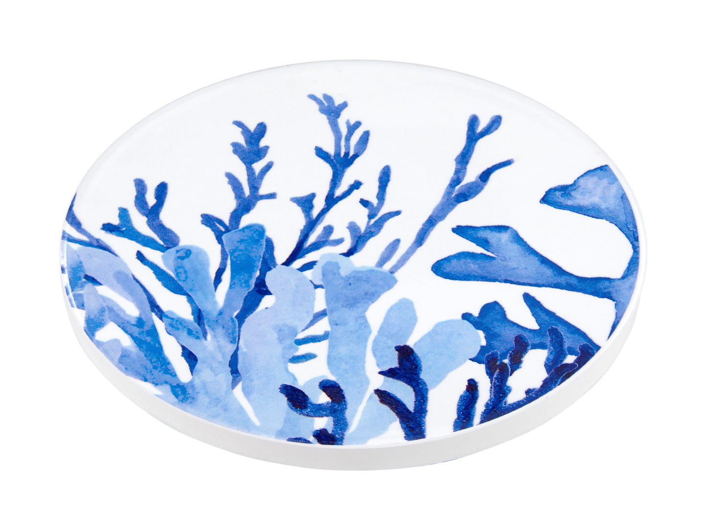 Blue coral rnd coaster 10cm coral garden
