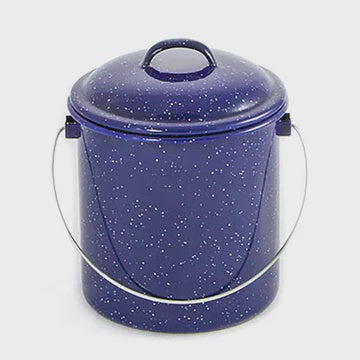 Enamel Billy/Rice cooker 12cm/1.3L blue/white speckle