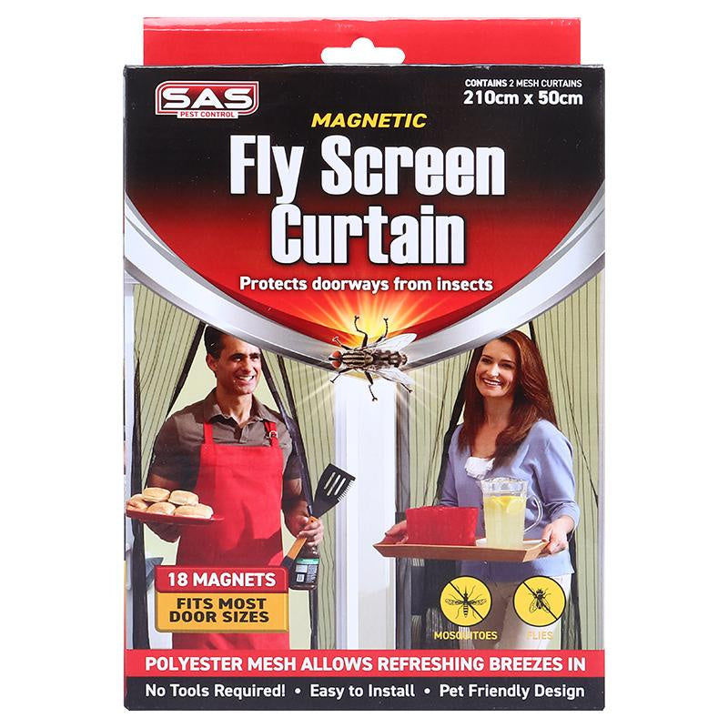 Magnetic curtain hands free screen door