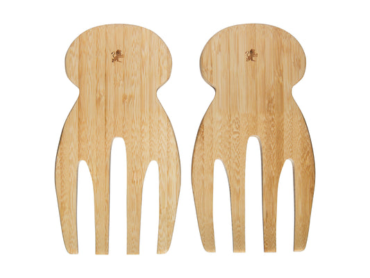 Evergreen bamboo salad hands 18cm natural set of 2