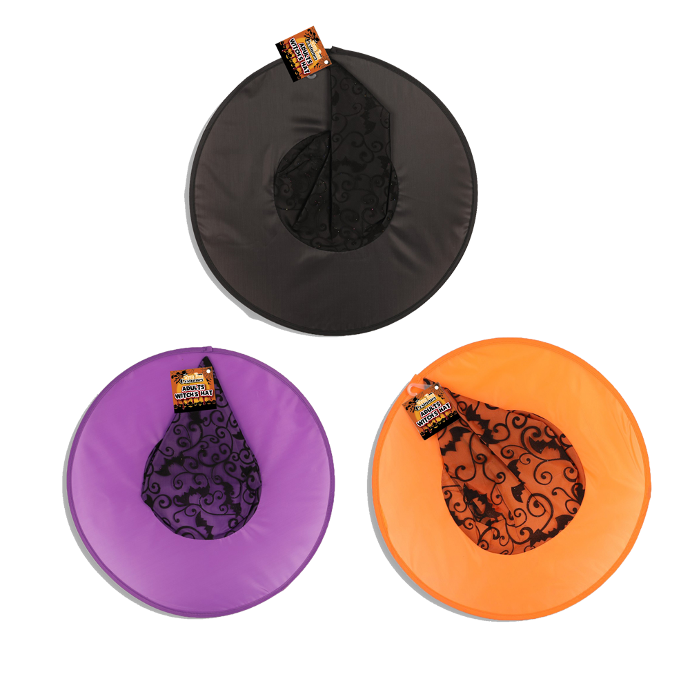 Witches hats adult 3 asst