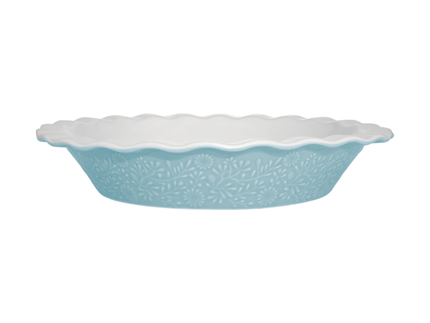 Blooms fluted pie dish 21.5x4cm blue gift boxed