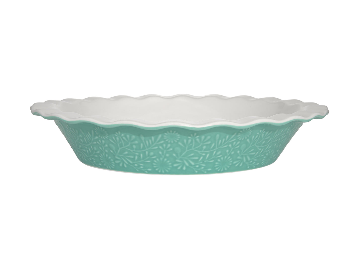 Blooms fluted pie dish 21.5x4cm green gift boxed