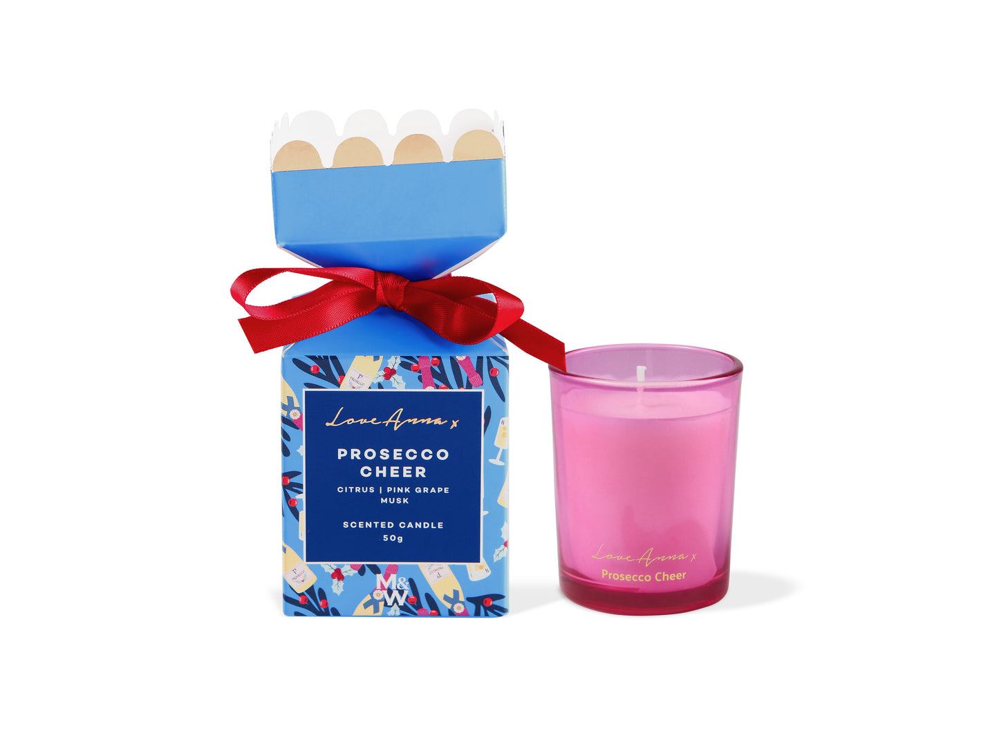 Festive down under fragrance candle 50g Prosecco cheer GB