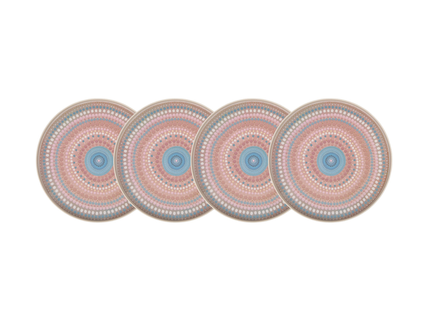 Lou Martin uplift melamine plate 25.5x2cm set of 4
