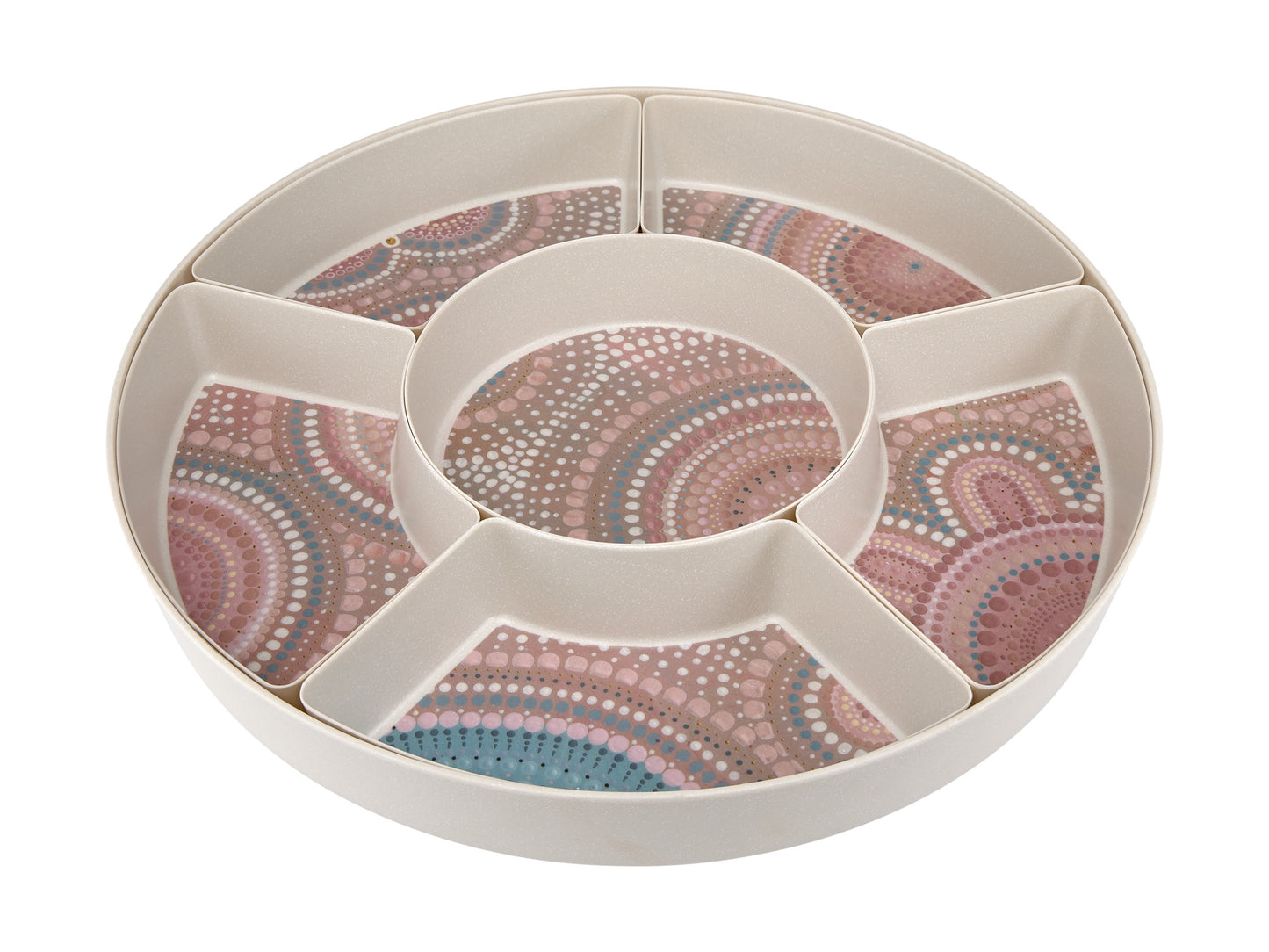 Lou Martin uplift melamine 7pc divided platter set