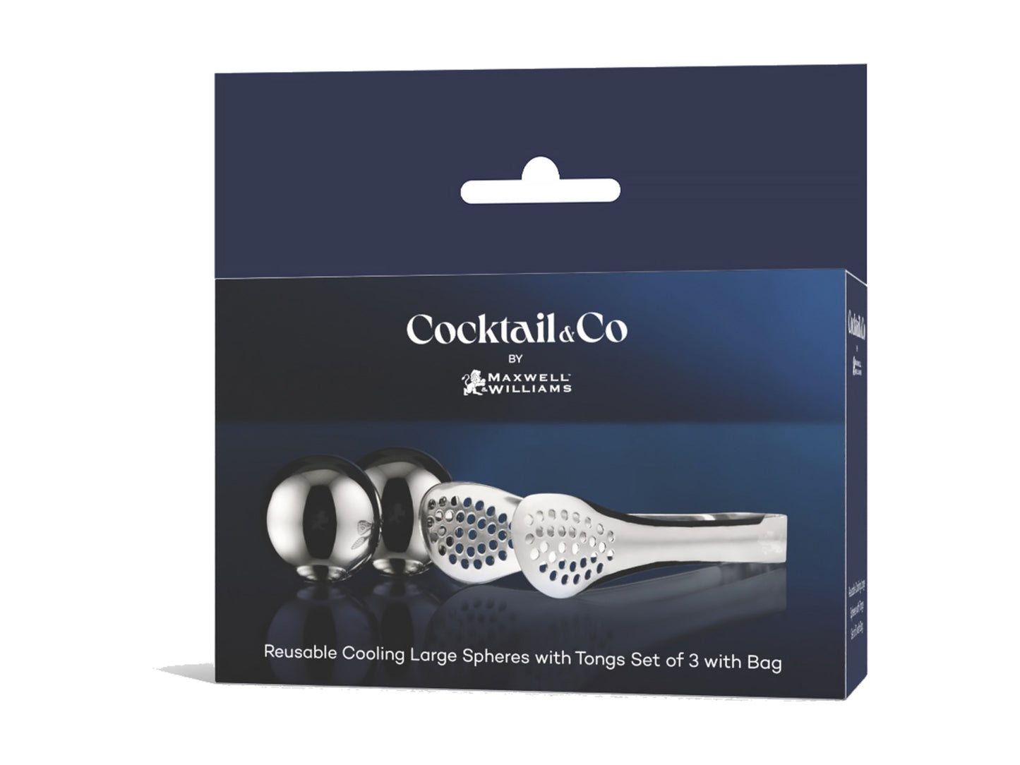 Cocktail & Co reusable Ice Ball Set of 2 With Tongs
