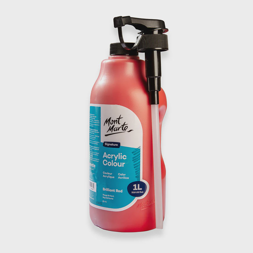 Acrylic paint brilliant red 1L w/pump