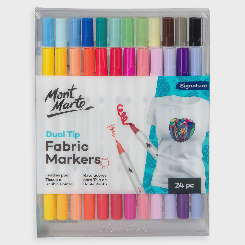Dual tip fabric markers 24pc
