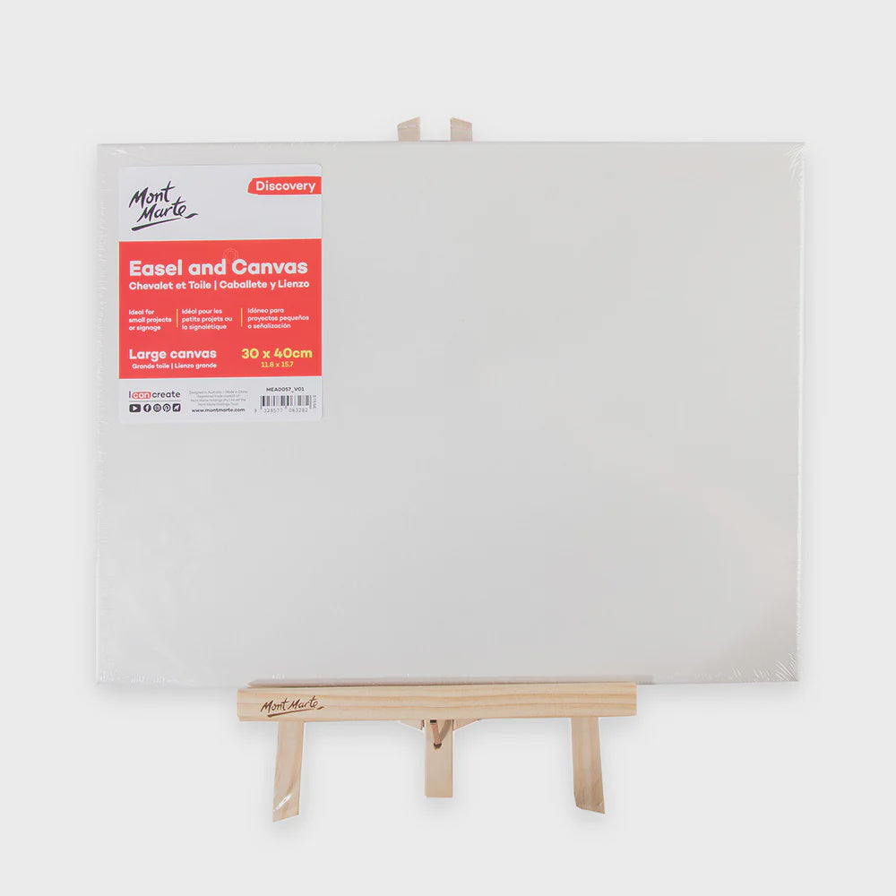 Easel with canvas 30x40cm large