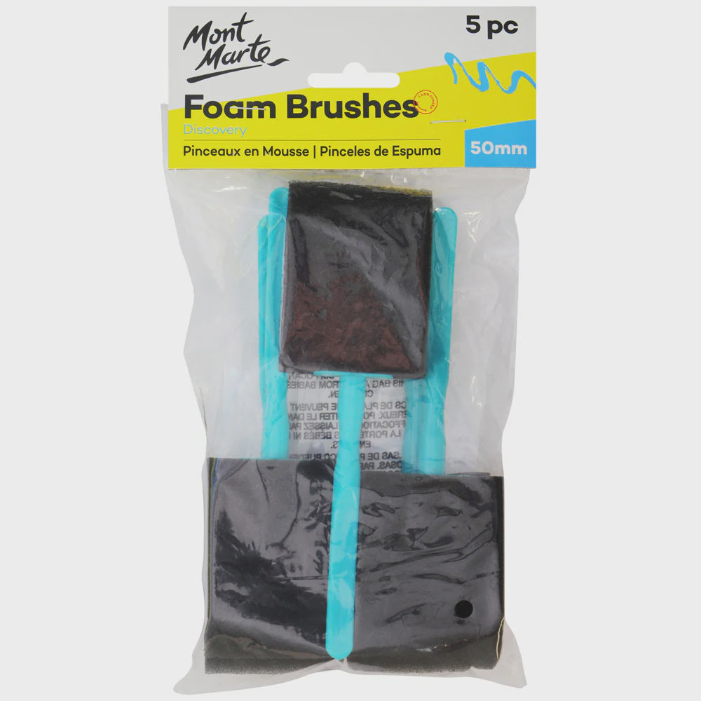 Foam hobby brush 50mm 5pce