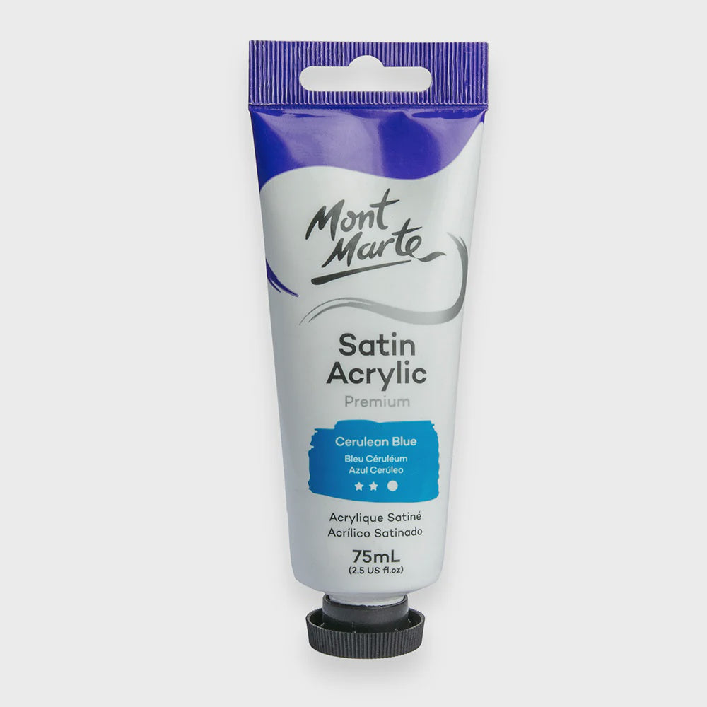 Satin Acrylic 75ml Cerulean Blue