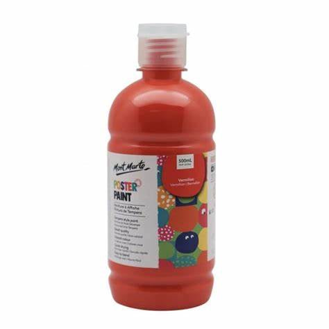 Poster paint 500ml Vermillion