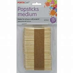 Popsticks 63.5mm Medium 100pk Natural