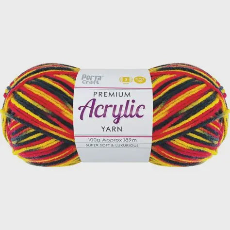 Acrylic yarn 100g 189m 8ply multi 36 indigenous