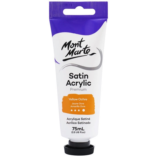Mont Marte Satin Acrylic Premium 75ml - Yellow Ochre