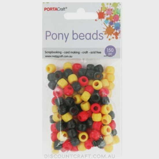 Pony beads indigenous flag colours 150pces