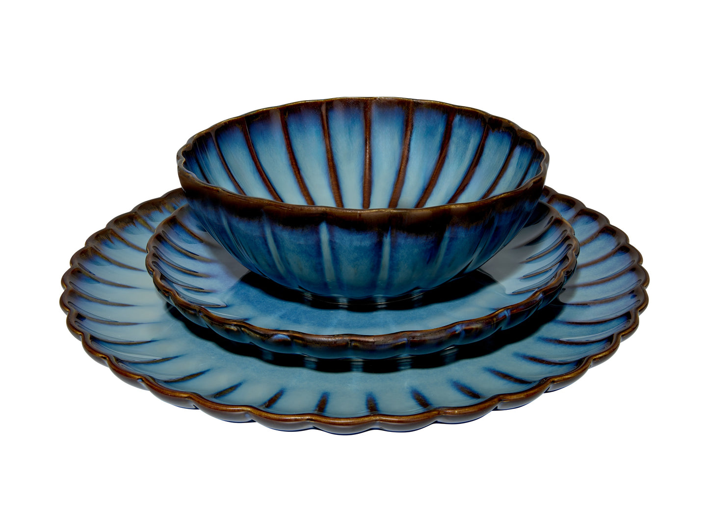 Casa domani solare 12pc dinner set azure gift boxed