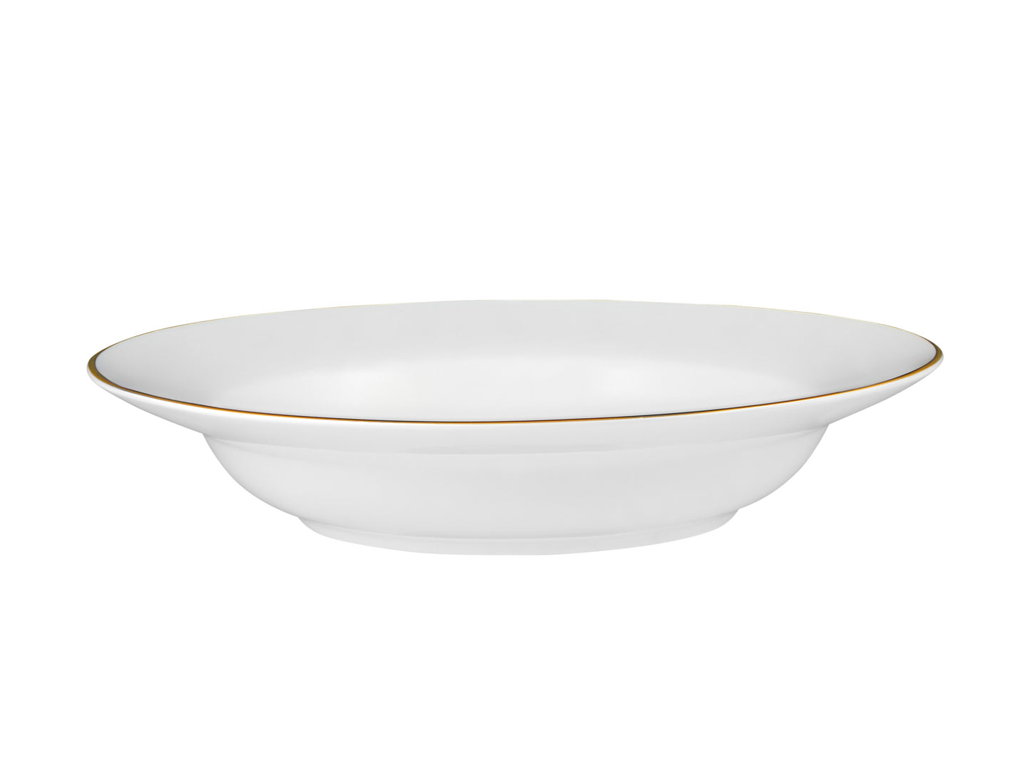 White gold rim soup bowl 23cm