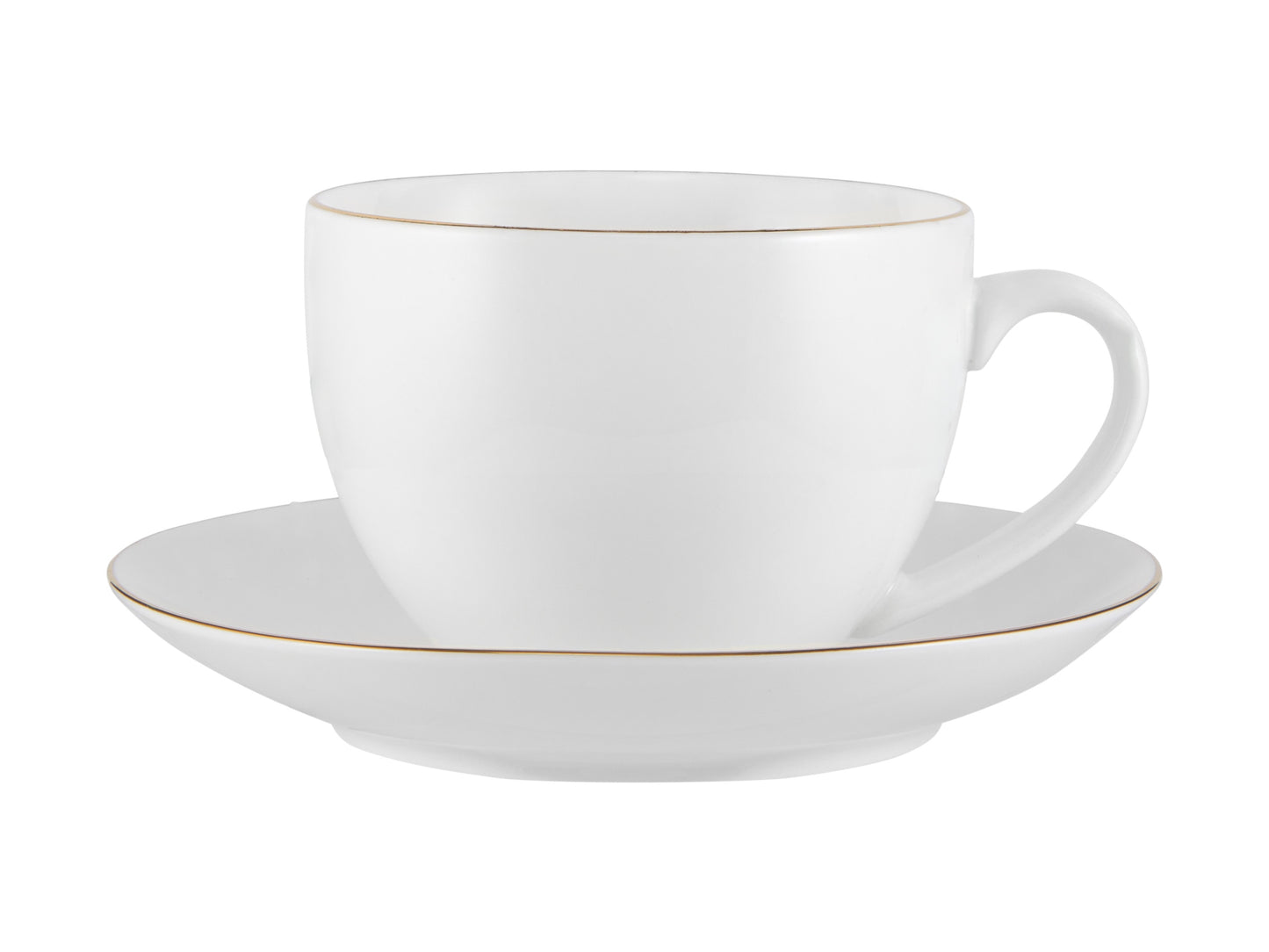 White gold cup & saucer 260ml