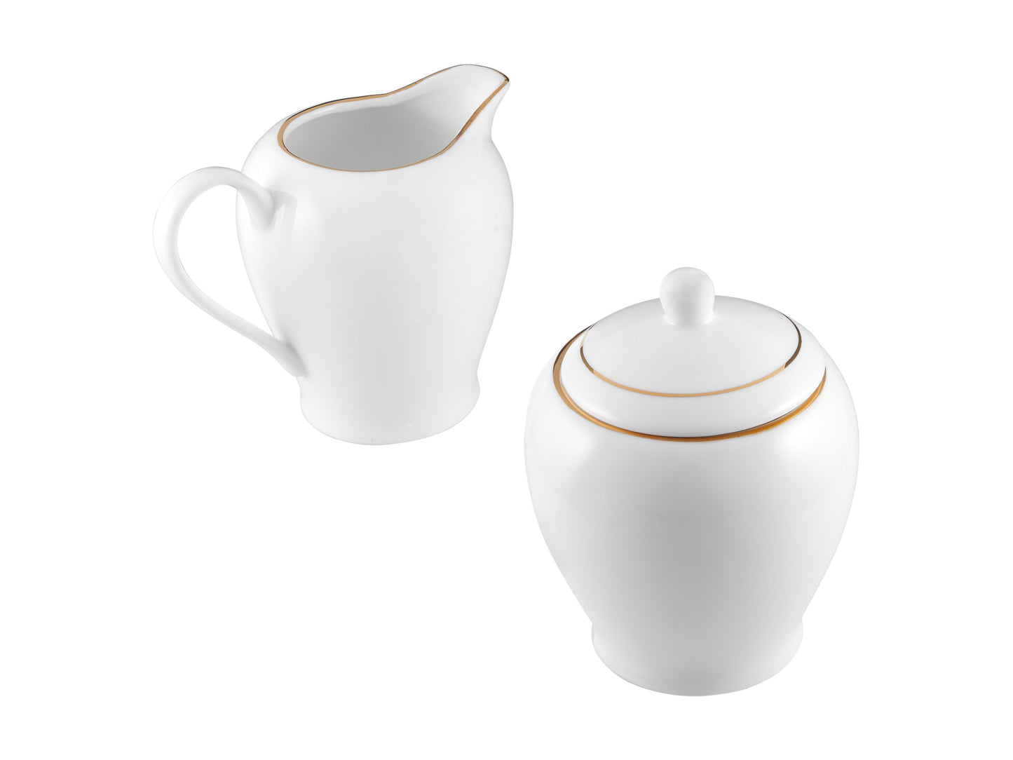 White gold sugar & creamer set