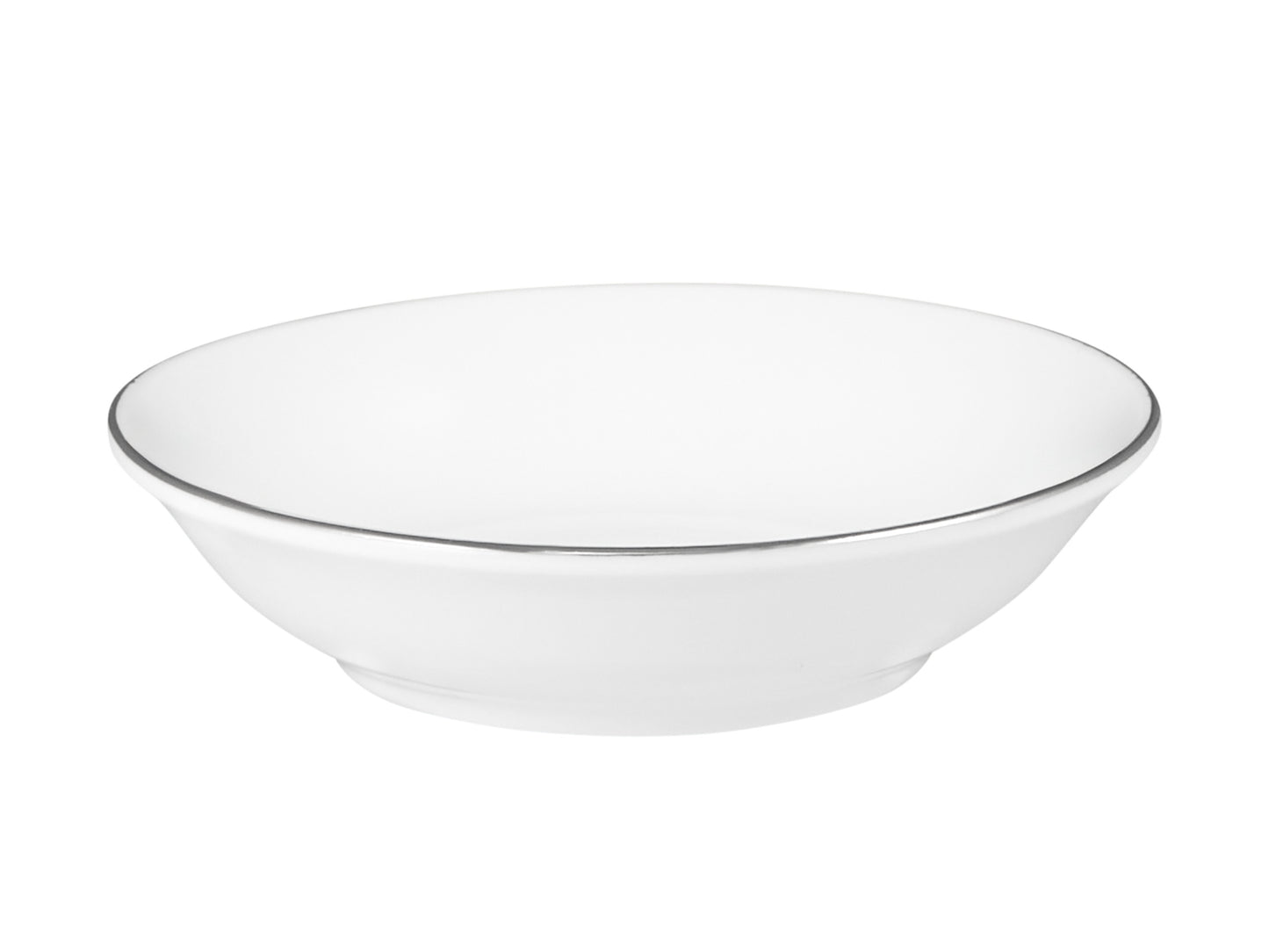 White platinum round sauce dish 9.5cm