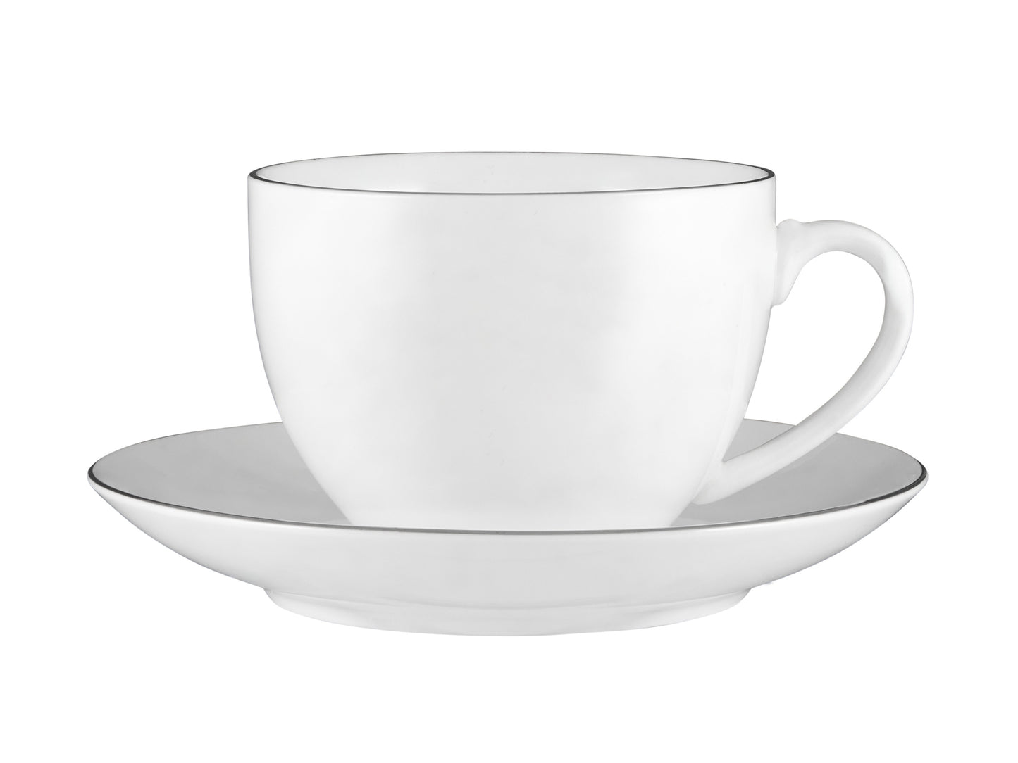 White platinum cup & saucer 260ml