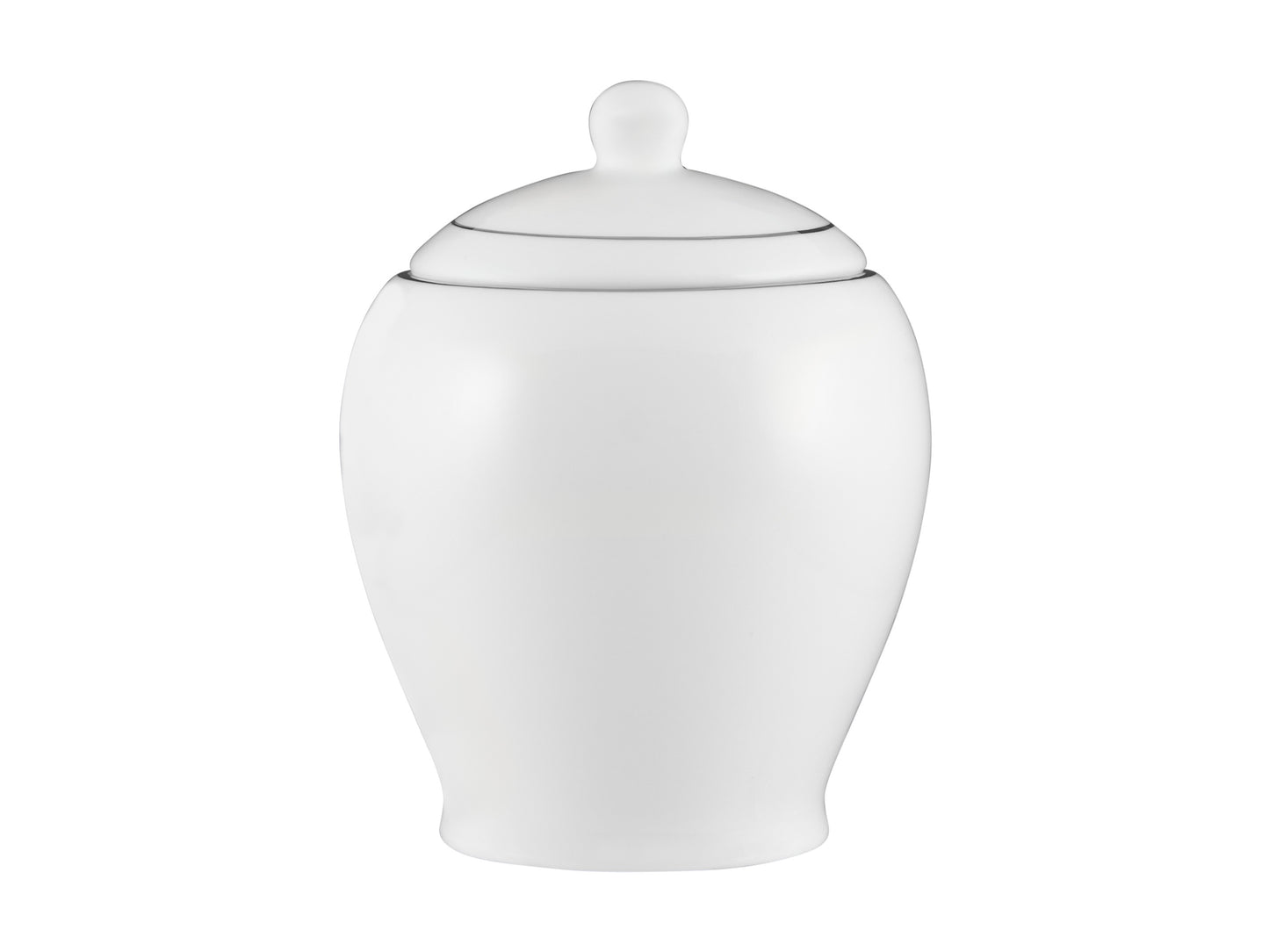 White platinum sugar bowl plain