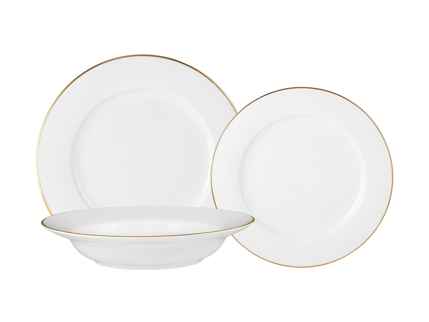 White gold rim dinner set 12pce GB