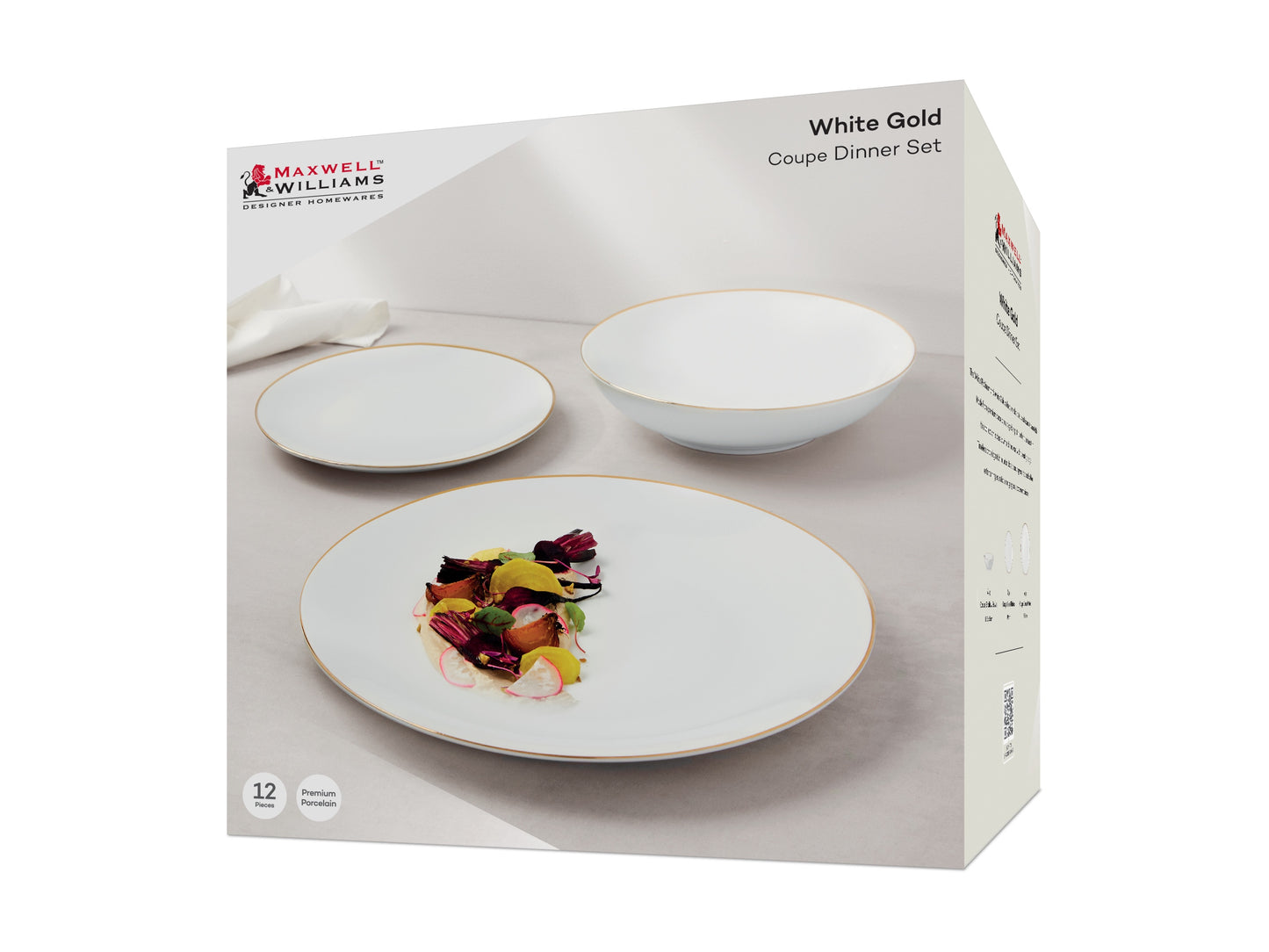 White gold coupe dinner set 12pce GB