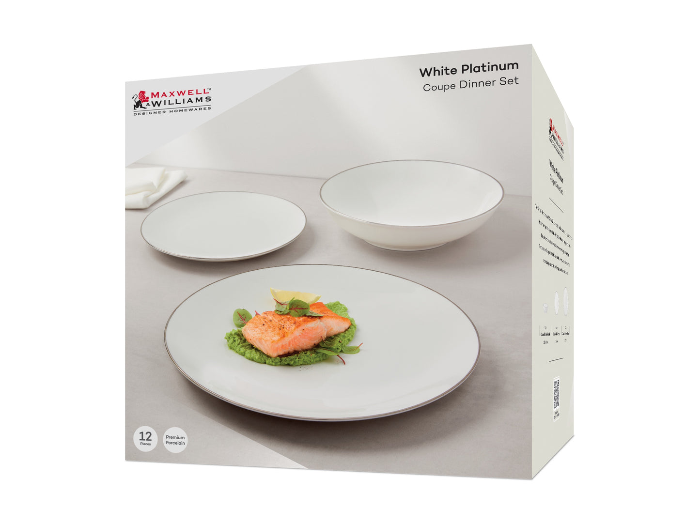 White platinum coupe dinner set 12pce GB