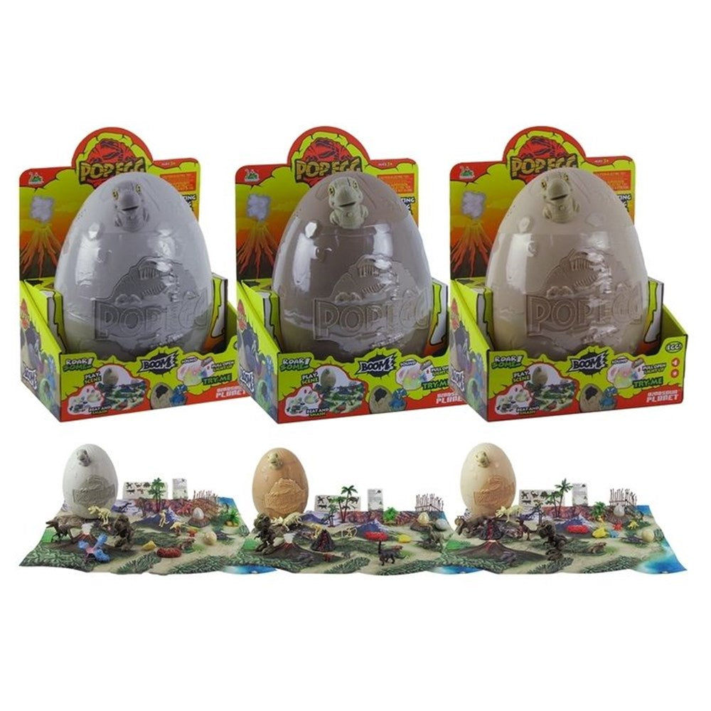 7pc Dino smash egg w/light & sound battery operated