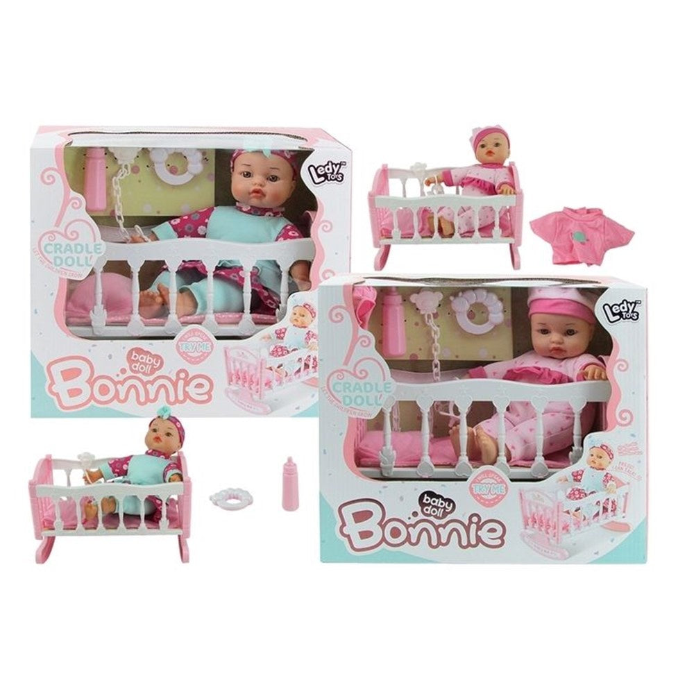 Baby Doll in Cot w/Sound 2 Asstd