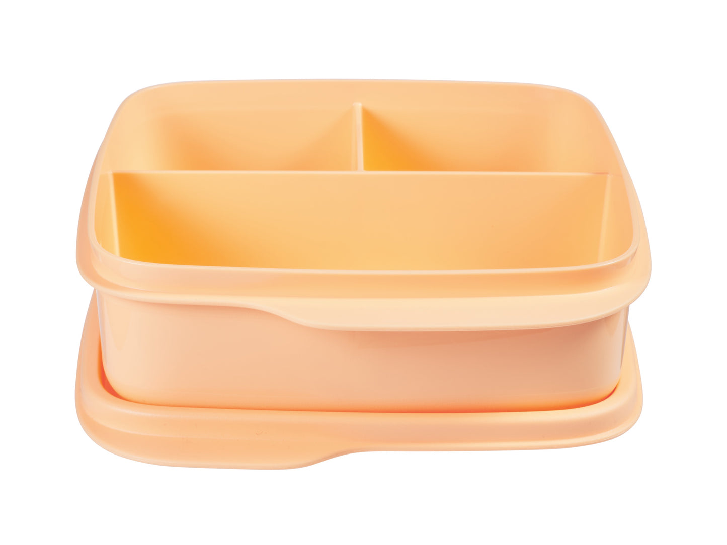 Divided square lunch box 550ml orange