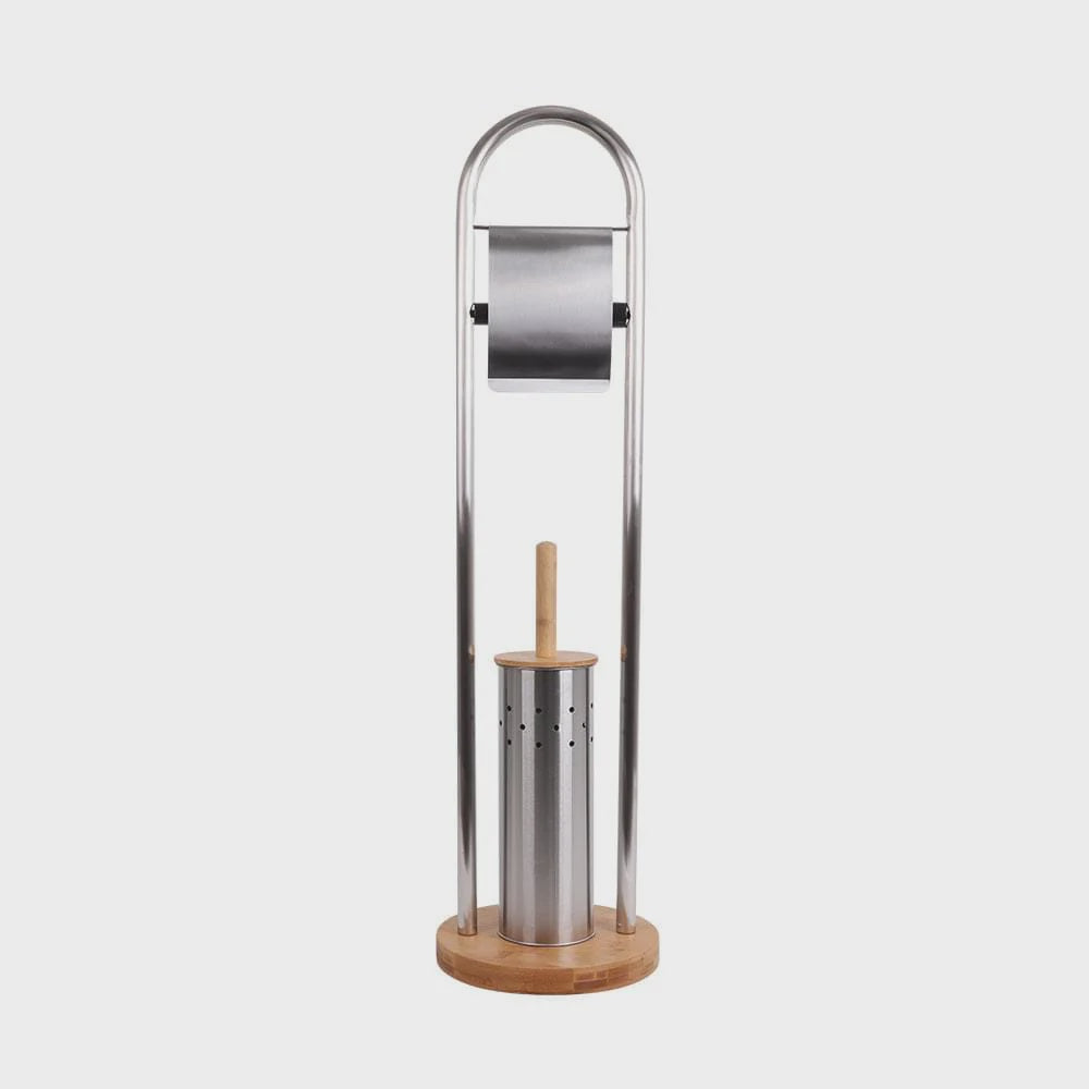 Toilet roll dispenser+ brush stainless steel