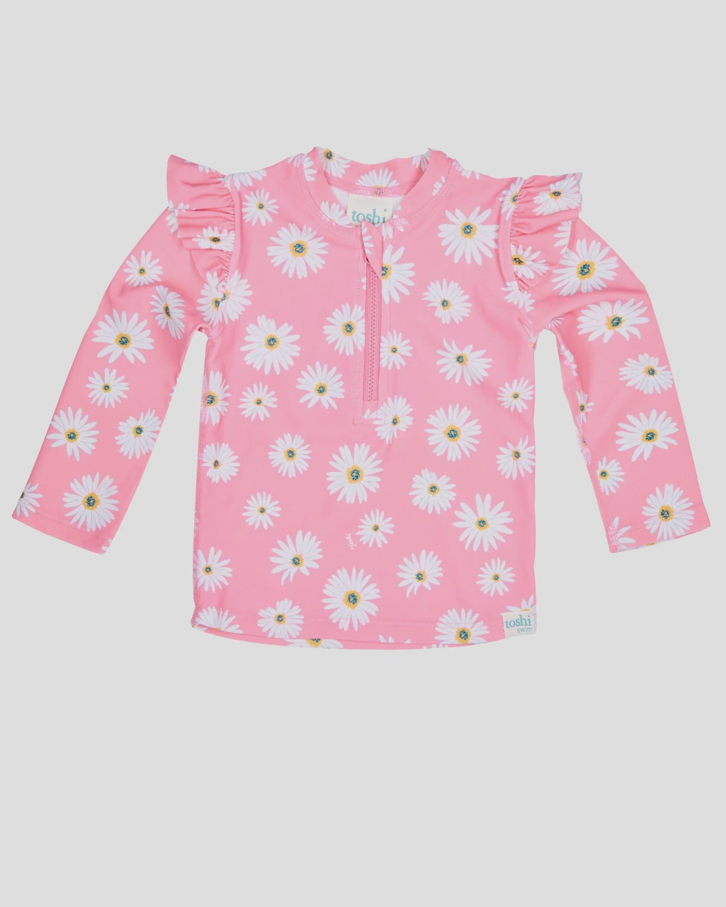 Swim rashie L/S Ripple Daisy Watermelon Sz5